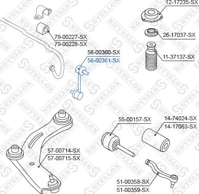 Stellox 56-00361-SX - Тяга / стійка, стабілізатор autocars.com.ua