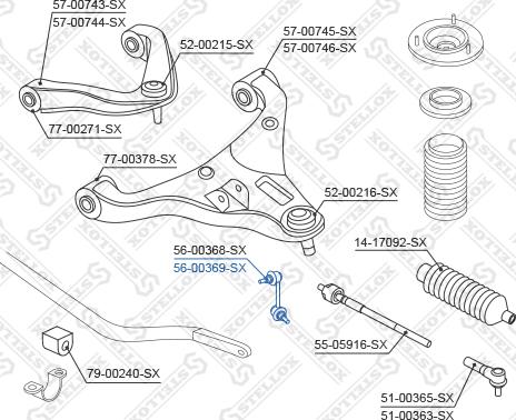 Stellox 56-00369-SX - Тяга / стойка, стабилизатор avtokuzovplus.com.ua