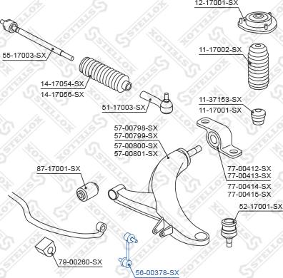 Stellox 56-00378-SX - Тяга / стійка, стабілізатор autocars.com.ua