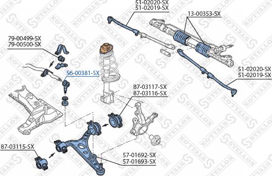 Stellox 56-00381-SX - Тяга / стойка, стабилизатор avtokuzovplus.com.ua