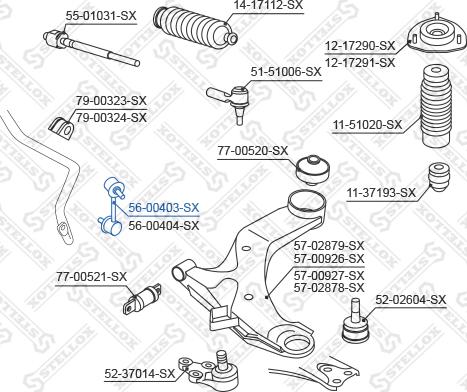 Stellox 56-00403-SX - Тяга / стійка, стабілізатор autocars.com.ua