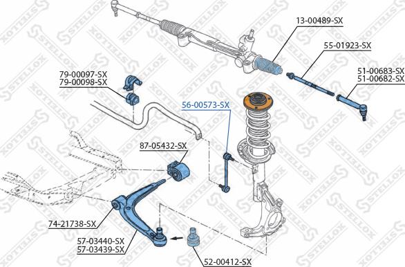 Stellox 56-00573-SX - Тяга / стійка, стабілізатор autocars.com.ua