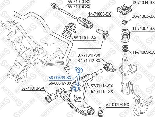 Stellox 56-00836-SX - Тяга / стійка, стабілізатор autocars.com.ua