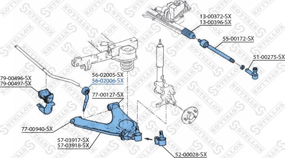 Stellox 56-02006-SX - Тяга / стойка, стабилизатор avtokuzovplus.com.ua