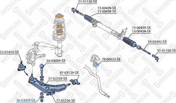 Stellox 56-03009-SX - Тяга / стійка, стабілізатор autocars.com.ua