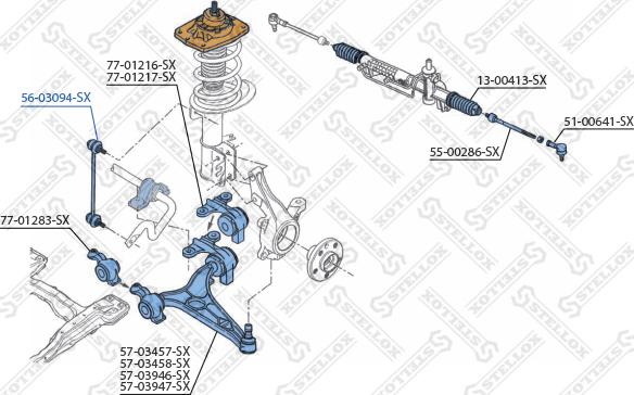 Stellox 56-03094-SX - Тяга / стойка, стабилизатор avtokuzovplus.com.ua