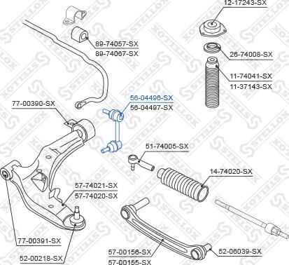 Stellox 56-04496-SX - Тяга / стойка, стабилизатор avtokuzovplus.com.ua