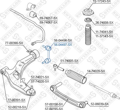 Stellox 56-04497-SX - Тяга / стойка, стабилизатор avtokuzovplus.com.ua