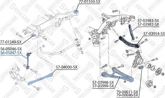 Stellox 56-05047-SX - Тяга / стійка, стабілізатор autocars.com.ua