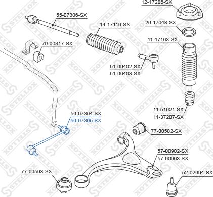 Stellox 56-07305-SX - Тяга / стойка, стабилизатор avtokuzovplus.com.ua