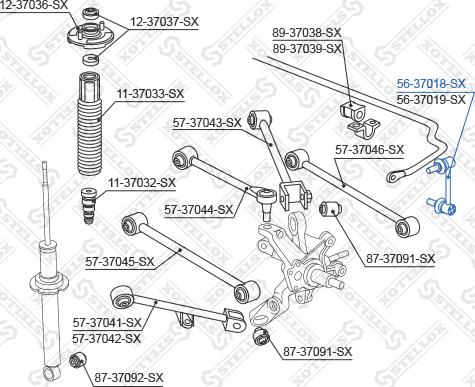 Stellox 56-37018-SX - Тяга / стійка, стабілізатор autocars.com.ua