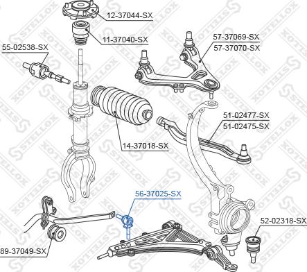 Stellox 56-37025-SX - Тяга / стойка, стабилизатор avtokuzovplus.com.ua