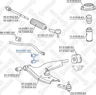 Stellox 56-51007-SX - Тяга / стойка, стабилизатор avtokuzovplus.com.ua