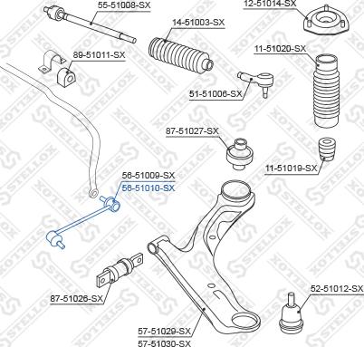 Stellox 56-51010-SX - Тяга / стойка, стабилизатор avtokuzovplus.com.ua