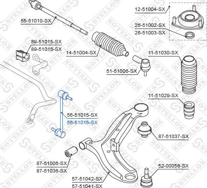 Stellox 56-51016-SX - Тяга / стойка, стабилизатор avtokuzovplus.com.ua