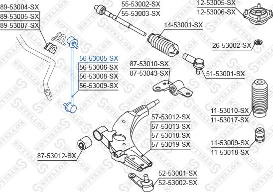 Stellox 56-53005-SX - Тяга / стійка, стабілізатор autocars.com.ua