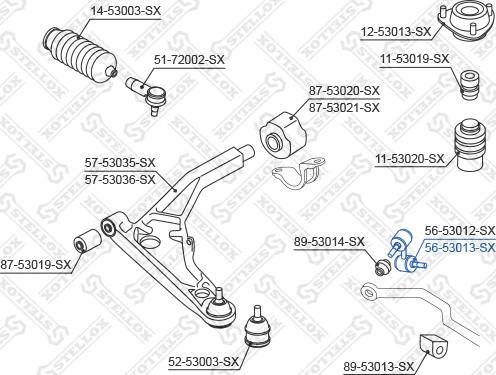 Stellox 56-53013-SX - Тяга / стійка, стабілізатор autocars.com.ua