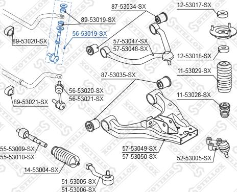 Stellox 56-53019-SX - Тяга / стойка, стабилизатор autodnr.net