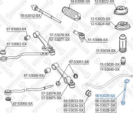 Stellox 56-53025-SX - Тяга / стойка, стабилизатор avtokuzovplus.com.ua