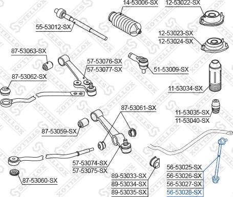 Stellox 56-53028-SX - Тяга / стойка, стабилизатор avtokuzovplus.com.ua