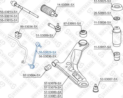 Stellox 56-53029-SX - Тяга / стойка, стабилизатор avtokuzovplus.com.ua