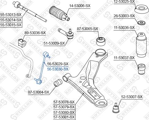 Stellox 56-53030-SX - Тяга / стійка, стабілізатор autocars.com.ua