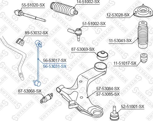 Stellox 56-53031-SX - Тяга / стійка, стабілізатор autocars.com.ua