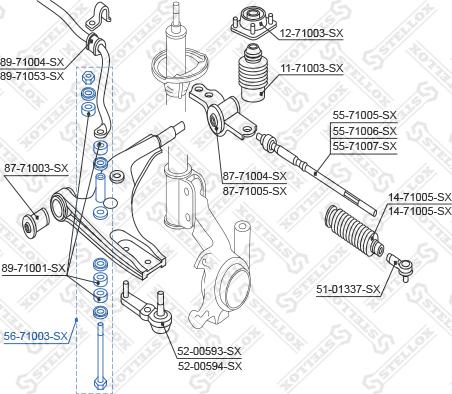 Stellox 56-71003-SX - Тяга / стійка, стабілізатор autocars.com.ua