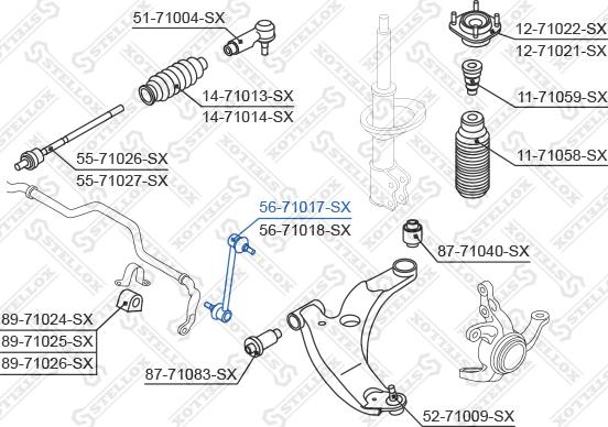 Stellox 56-71017-SX - Тяга / стойка, стабилизатор avtokuzovplus.com.ua