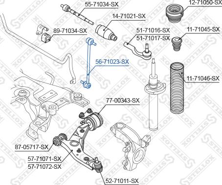 Stellox 56-71023-SX - Тяга / стійка, стабілізатор autocars.com.ua