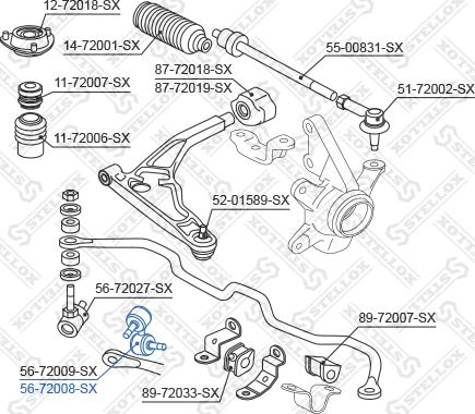 Stellox 56-72008-SX - Тяга / стійка, стабілізатор autocars.com.ua