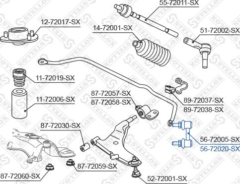 Stellox 56-72020-SX - Тяга / стійка, стабілізатор autocars.com.ua