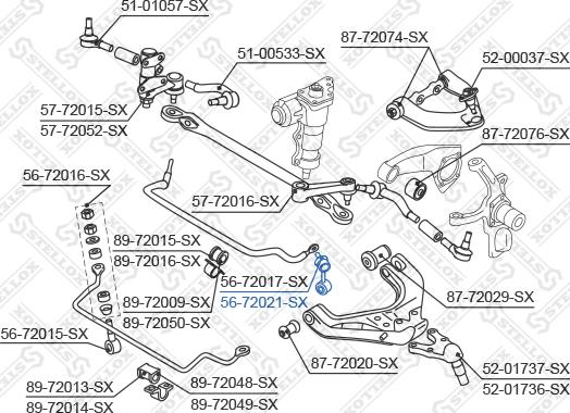 Stellox 56-72021-SX - Тяга / стойка, стабилизатор avtokuzovplus.com.ua