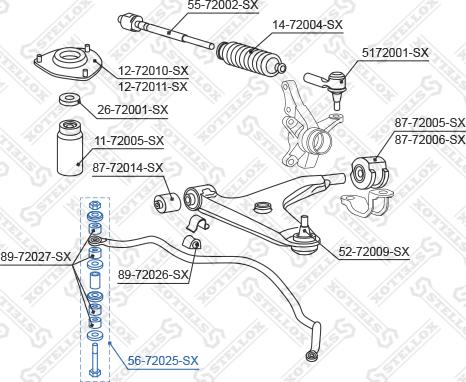 Stellox 56-72025-SX - Тяга / стійка, стабілізатор autocars.com.ua