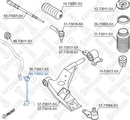 Stellox 56-73002-SX - Тяга / стойка, стабилизатор autodnr.net