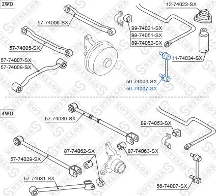 Stellox 56-74007-SX - Тяга / стійка, стабілізатор autocars.com.ua