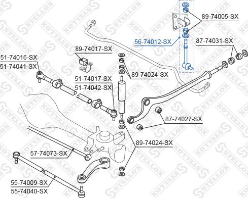 Stellox 56-74012-SX - Тяга / стойка, стабилизатор avtokuzovplus.com.ua