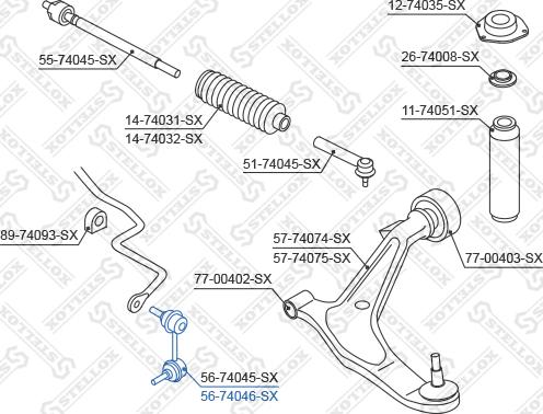 Stellox 56-74046-SX - Тяга / стійка, стабілізатор autocars.com.ua