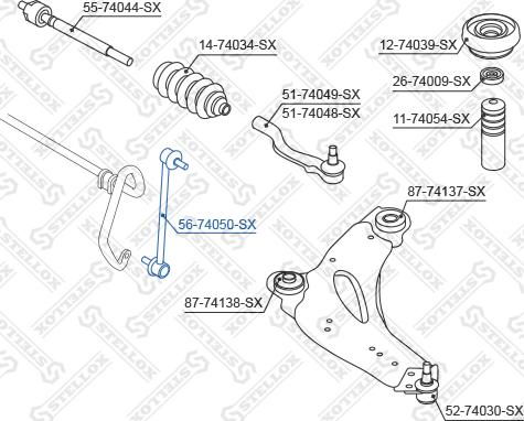 Stellox 56-74050-SX - Тяга / стійка, стабілізатор autocars.com.ua