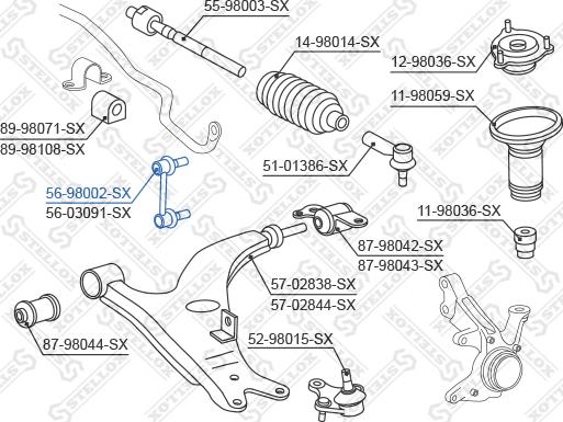 Stellox 56-98002-SX - Тяга / стойка, стабилизатор autodnr.net