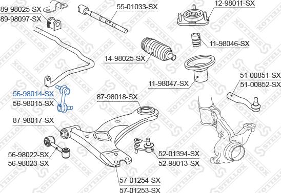 Stellox 56-98014-SX - Тяга / стійка, стабілізатор autocars.com.ua