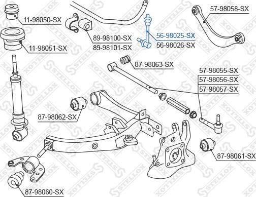 Stellox 56-98025-SX - Тяга / стійка, стабілізатор autocars.com.ua