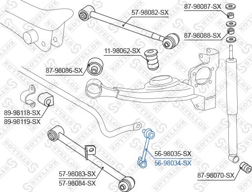 Stellox 56-98034-SX - Тяга / стійка, стабілізатор autocars.com.ua