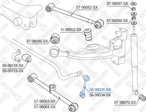 Stellox 56-98035-SX - Тяга / стійка, стабілізатор autocars.com.ua