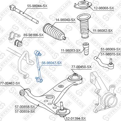 Stellox 56-98047-SX - Тяга / стойка, стабилизатор avtokuzovplus.com.ua