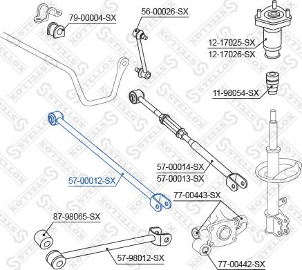 Stellox 57-00012-SX - Тяга / стойка, подвеска колеса avtokuzovplus.com.ua