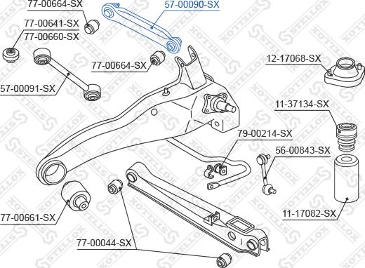 Stellox 57-00090-SX - Тяга / стійка, підвіска колеса autocars.com.ua