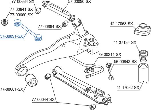 Stellox 57-00091-SX - Тяга / стійка, підвіска колеса autocars.com.ua