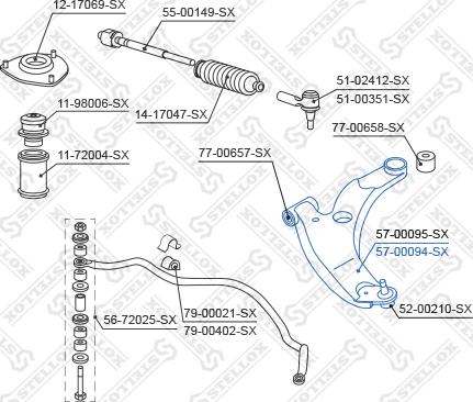 Stellox 57-00094-SX - Важіль незалежної підвіски колеса autocars.com.ua