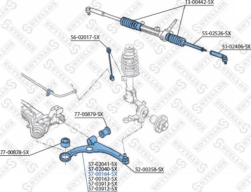 Stellox 57-00164-SX - Рычаг подвески колеса avtokuzovplus.com.ua